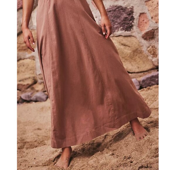 Free People Lovey Maxi Dress in BROWNIE XL NWT - Picture 6 of 8